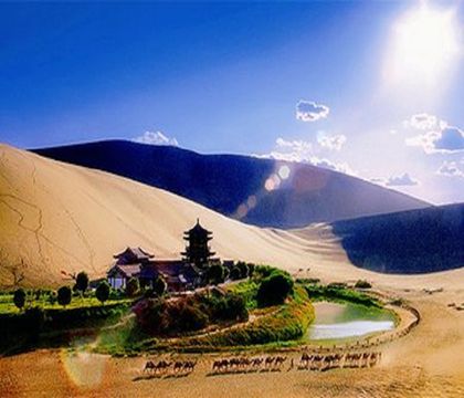 中國青海海西茶卡鹽湖+塔爾寺+青海湖+莫高窟+鳴沙山月牙泉+張掖七彩丹霞旅游景區+嘉峪關關城7日6晚跟團游